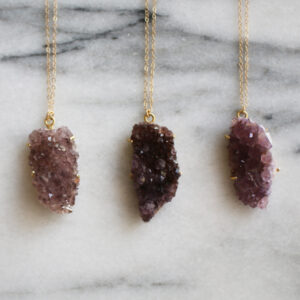 Amethyst Big Cluster Necklace - Image 3