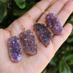 Amethyst Big Cluster Necklace - Image 2